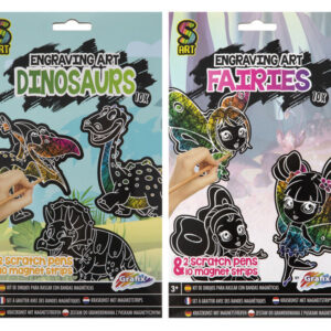grafix képkarcoló mágnesek 10 db, 2 féle (tündér /dinó)