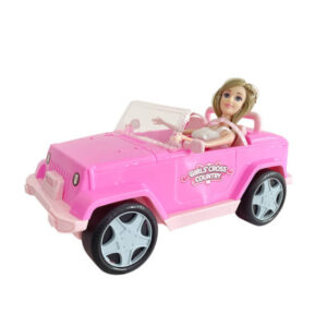 rózsaszín autó 30 cm babával