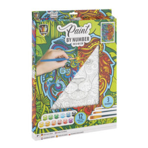 fess számok szerint, 30x40 cm, oroszlán, 12 festékkel