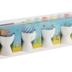 húsvéti tojástartó festő szett, 4 db, 6 festékkel