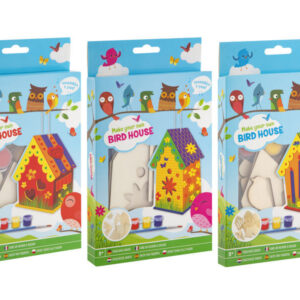 mini madáretető 3 festékkel és ecsettel