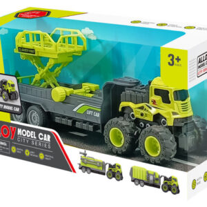 lendkerekes teherautó utánfutóval