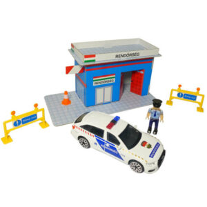 bburago magyar rendőrautó és rendőrörs kistáskában