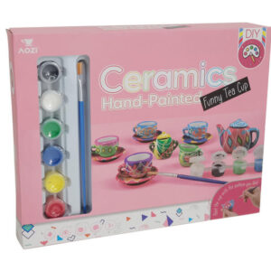 csináld magad! festhető porcelán teáskészlet, 15 db os