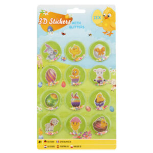 húsvéti 3d csillogós marticák, 12 db /cs