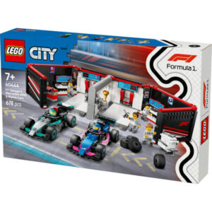 lego city 60444 f1 es garázs, mercedes amg és alpine autók