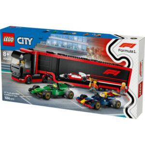 lego city 60445 f1 es kamion, rb20 és amr24 f1 es autókkal