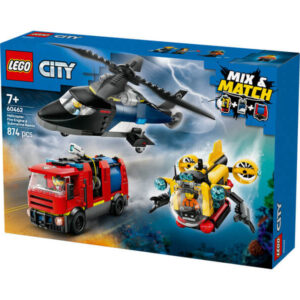 lego city great vehicles 60462 helikopter, tűzoltóautó és tengeralattjáró egy csomagban