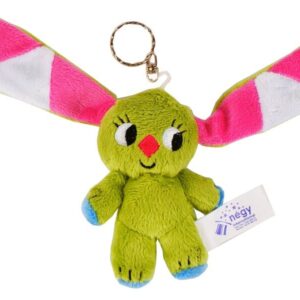 kockásfülű nyúl álló kulcstartó plüssfigura 9 cm