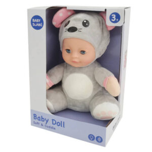 zenélő, világító altató egér baba, 25 cm