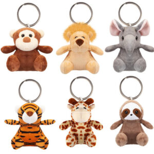 kulcstartó, vadállatok, 10 cm plüss, 6 féle