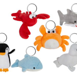 kulcstartó, tengeri állatok 10 cm plüss, 6 féle