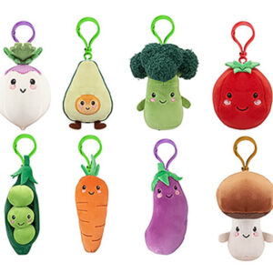 kulcstartó, 12 cm plüss zöldség, 8 féle