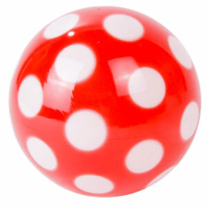 pöttyös lakkfényű labda 14 cm, többféle