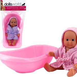 ellie fürdethető baba káddal 18 cm, többféle