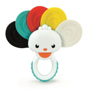 baby clementoni színes pávás csörgő És rágóka