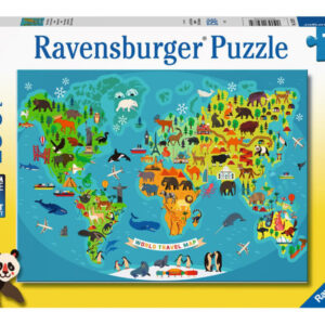 ravensburger puzzle 150 db Állatos világtérkép