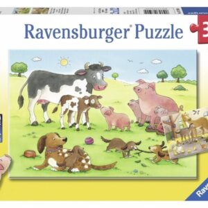 ravensburger boldog állatcsaládok 2 x 12 darabos puzzle
