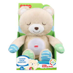 zenélő, világító plüss maci, 30 cm