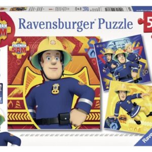 ravensburger: sam a tűzoltó 3 x 49 darabos puzzle