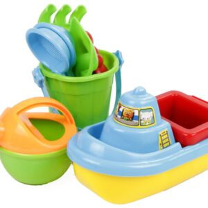 homokozó 9 darabos készlet kishajóval