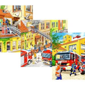 ravensburger: tűzoltók 3 x 49 darabos puzzle
