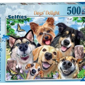 ravensburger: puzzle 500 db kutya szelfik