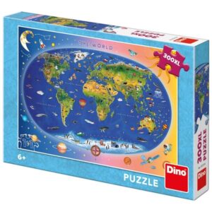 dino Állatos világtérkép 300 darabos xl puzzle