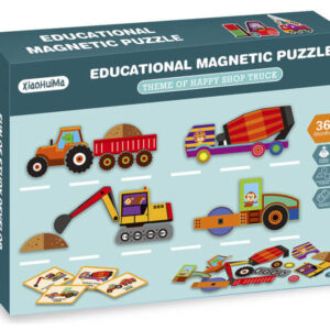 2in1 mágneses puzzle munkagépek, 75 db