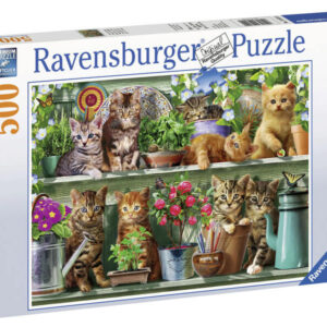 ravensburger puzzle 500 db cicák a polcon