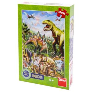 dino puzzle 100 db xl neon dínók világa