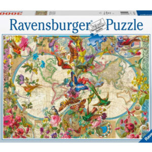 ravensburger puzzle 3000 db világtérkép és pillangók