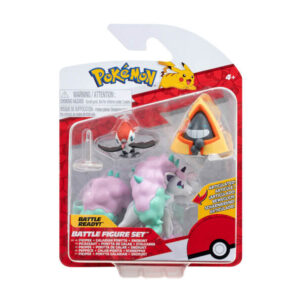pokémon 3 db os figura csomag snorunt, pikipek, galarian ponyta